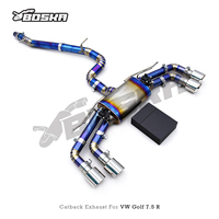 Vannes électriques en titane d'usine, échappement Catback pour VW GOLF 7/7.5 MK7/MK7.5 R 2.0T 2014-2020, tuyaux d'échappement en titane tuning