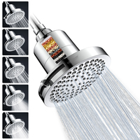 Cartouches filtrantes 10/15/20 étapes pour pommeau de douche supérieur 6 pouces, haute pression, effet pluie, réduit les métaux et le chlore