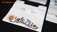 Tas T-Shirt LDPE Putih Dapat Digunakan Kembali, Anti Lembab, Dilengkapi Pegangan untuk Belanja Ritel, Belanjaan, untuk Usaha Kecil, dan Hadiah