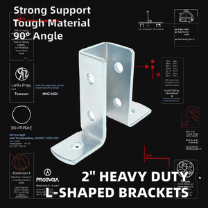 Soporte de Esquina en Forma de L de Hierro Resistente de 2 Pulgadas, Soportes de Ángulo de 90 Grados para Estantes de Madera, Muebles y Armarios - Product Image 2