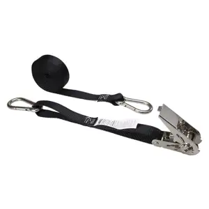 Black Ratchet Strap Tensioner For Container Lashing With Spring Snap Hook