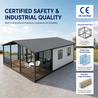 Villa Conteneur Extensible Clé en Main avec Mur Rideau en Verre PA66 de 40/30 pieds pour Location Vacances et Revenus Passifs en Zone Côtière