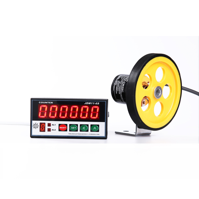 Cable Length Meter Measuring Instrument with 0.001 Accuracy 200ppr Pulse Wheels Yard Counter Controller LED Display Relay Output