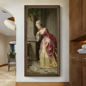 Reproducción de Arte de Pared Retro: Pintura al Óleo de Retratos de Figuras de la Corte Francesa de Calidad Museo, Hecha a Mano sobre Lienzo, para Pasillos de Hotel - Product Image 3