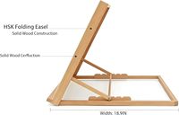 (A2) Planche à dessin en bois, chevalet de table réglable pour la peinture et le dessin - Planche à dessin avec 6 angles, support pour crayons