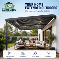 Pergola bioclimatique en aluminium à commande électrique, directement de l'usine, pour jardin extérieur, avec toit à stores zippés personnalisés, idéale pour les fêtes