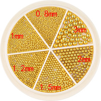 6 grilles de perles et décorations pour ongles en résine 3D DIY, colorées, en forme de boule et de disque, assorties, pour la décoration d'ongles