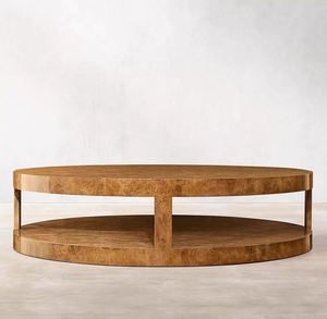 Mesa de Centro Redonda de Madera de Roble Blanco Americano, Hecha a Medida con Madera Sólida - Product Image 5