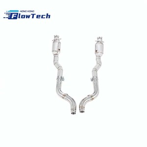 Tuyau de descente en acier inoxydable à haut débit avec bouclier thermique pour Jaguar F-Type 3.0T V6 suralimenté – Échappement de performance à fixation directe - Product Image 1