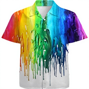 Chemises hawaïennes à perles pour hommes QiErDesign, <span class=keywords><strong>chemise</strong></span> à manches courtes à boutons <span class=keywords><strong>avec</strong></span> motif 3D, <span class=keywords><strong>chemise</strong></span> de plage tropicale pour les vacances, <span class=keywords><strong>chemise</strong></span> Aloha - Product Image 1