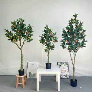 Hochwertige Fälschungen kleine Mandarine Zitrus Pflanze künstlichen Kunststoff Kumquat Orangen baum für die Dekoration