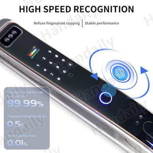 ฟังก์ชั่นวิดีโอคอล HanDaily ระบบล็อคด้วยใบหน้า ไบโอเมตริกซ์ ล็อคด้วยลายนิ้วมือ <span class=keywords><strong>ป</strong></span>ลดล็อคด้วยกุญแจ แอ<span class=keywords><strong>ป</strong></span> Tuya ควบคุมระยะไกล สมาร์ทล็อคพร้อมกล้อง - Product Image 4