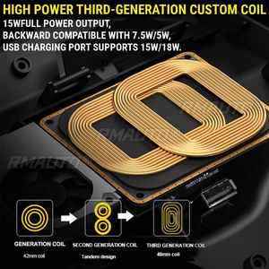 Cargador Inalámbrico para Auto de 15W para Benz AMG A35L W177 W246 A180 A200 B200 GLB 2019 2020 2021 2022, Cargador Rápido para Teléfono, Soporte de Carga - Product Image 4