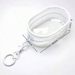 Zipper Clear Figure Display <b>Bag</b> with Keychain Lightweight Transparent PVC Storage <b>Bag</b> <b>Mini</b> Data Cable Charger Storage <b>Bag</b> - Product Image 2