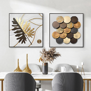 Venta al por mayor decoración del hogar líneas abstractas hojas geométricas <span class=keywords><strong>póster</strong></span> e impresiones moderno lienzo pared arte cuadro enmarcado pintura de pared - Product Image 3