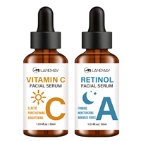 Serum Set Vitamin C Retinol Centella Pencerah, Anti-keriput, Anti-penuaan, Mengecilkan Pori-pori, untuk Siang & Malam (Private Label)