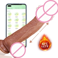 Jouet intime féminin électrique télescopique chauffant en silicone liquide réaliste, étanche et sûr pour le corps – Meilleure vente