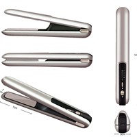 Fer à friser sans fil Rechargeable Portable fer à friser double usage céramique non dommageable LED affichage USB puissance ménage