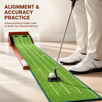 Accessoires de golf d'extérieur : Tapis de putting miniature en plastique durable avec logo OEM, modèle GP-917, pour entraînement au putting.