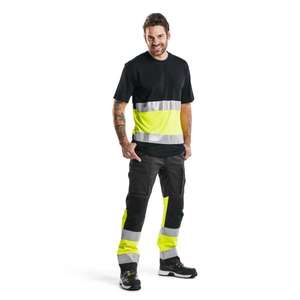 BLAKLADER - 338710309933XS T-shirt haute visibilité Noir/Jaune-EAN 7330509524428 HI-VIS WORKWEAR - Product Image 3