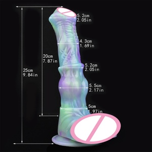 YOCY Dildo de Larga Duración Color Loto, Dildo Monstruoso con Nudo Grande, Dildos de Silicona Líquida con Forma de Pene Animal, Plug Anal, Juguetes Sexuales Vaginales para Mujeres - Product Image 6