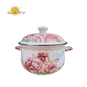 Boyang Pot <span class=keywords><strong>de</strong></span> ragoût <span class=keywords><strong>de</strong></span> <span class=keywords><strong>dinde</strong></span> en émail avec Pot <span class=keywords><strong>de</strong></span> soupe à deux oreilles couvercle en émail <span class=keywords><strong>de</strong></span> fleur différente - Product Image 3