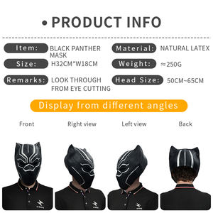 Máscara de <span class=keywords><strong>Pantera</strong></span> <span class=keywords><strong>Negra</strong></span>, Máscara de Látex de Anime, Máscara de Halloween de Cara Completa, Accesorios de Cosplay de Héroes de <span class=keywords><strong>Marvel</strong></span> Avengers - Product Image 2