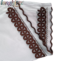Longhitex Factory 100% Polyester Broderie Arabie Écharpe Châles 250cm + 450cm Taille Anti-Pilule Anti-Statique Voile Tissus pour Filles