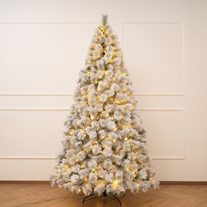 Flocked Pine Needle PVC Automatic Christmas <b>Tree</b> with Realistic Snow Effect, for Living Room, Mall Christmas Decoration - Product Image 6