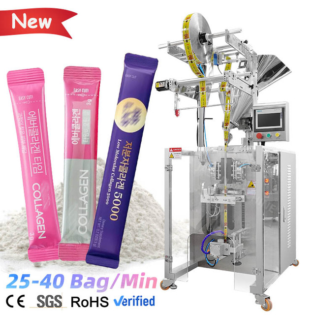 Fully Automatic Peptides Powder Packaging Machine Round Corner Collagen Probiotic Powder Sachet Packaging Machine