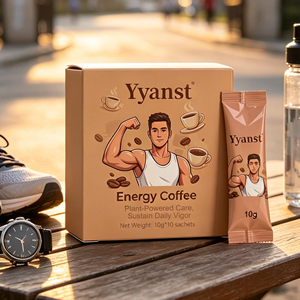 Café Energético Natural a Base de Plantas para Hombres, 10g*10 Sobres Individuales, Caja de Cartón Kraft, para la Energía Diaria y el Bienestar Masculino, OEM - Product Image 6