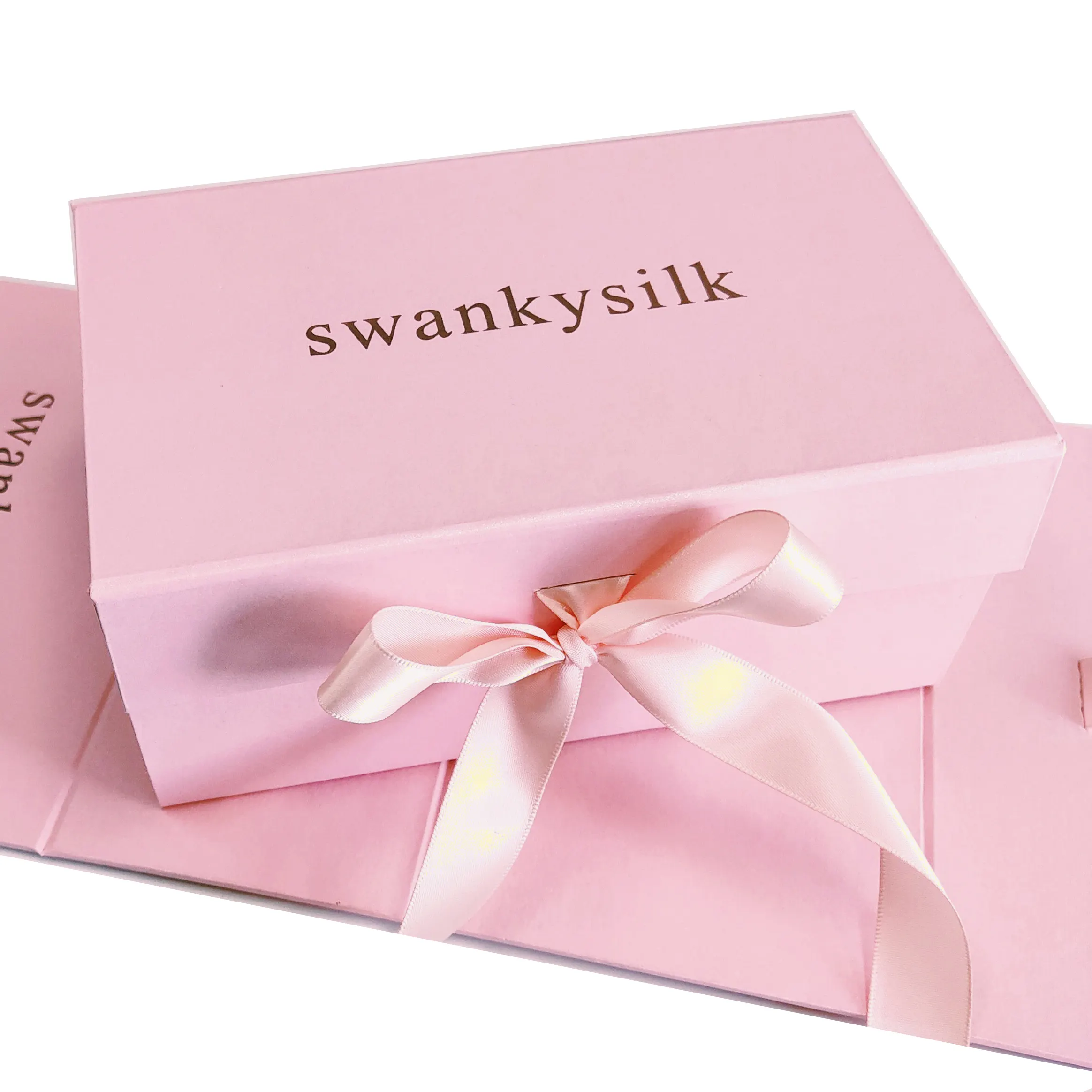 Make-up Clothes & Accessories Pink ribbon logo pink foldable gift box