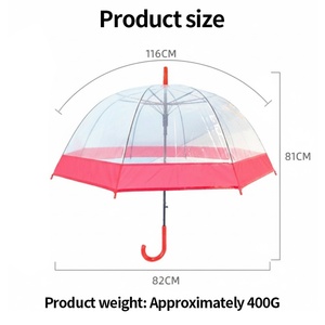 PVC POE Clear Transparent Bubble Design Manual Kids Straight <b>Umbrella</b> Auto Open Cute Style 90cm Diameter 8 Ribs Children - Product Image 6