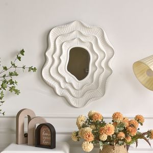 Espejo de Pared Grande, Rústico y Ecológico con Marco de Madera Blanca, Diseño Único para Sala de Estar, Uso Diario - Product Image 3