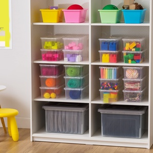 2025 Hot Sale Modern Freestanding Acrylic Closet Shelves Rectangle Custom Clear <b>Stackable</b> Plastic <b>Containers</b> Box <b>Storage</b> for - Product Image 3
