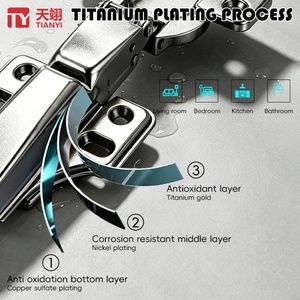 TIANYI Two Stage Force 105 Degree <b>Cabinet</b> Hinge Titanium Gold Cold Rolled Steel Full Half Overlay Inset Quick Install Hinge - Product Image 3