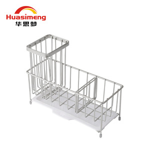 HuaSimeng Kitchen Sink Sponge Rack Steel Wool Dishcloth Storage Basket Multi Functional Drainer Countertop Use Quick Dry - Product Image 5