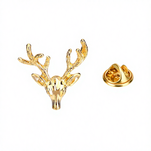 Broche de Lujo de Aleación de Zinc con Cabeza de Ciervo Navideña, Chapado de Alta Calidad, Pin de Solapa de Ciervo de Moda - Product Image 4