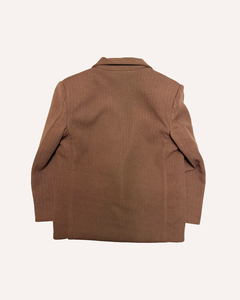 Blazer texturé marron pour garçons, veste élégante pour occasions spéciales, tissu de qualité supérieure et coupe confortable pour enfants - Product Image 4