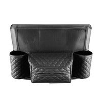 Organisateur de siège de voiture en cuir PU et feutre, 4 à 7 compartiments, multifonctionnel, porte-gobelet, boîte à mouchoirs, luxe central - Meilleures ventes