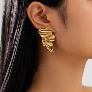 2025 nueva llegada Luz de lujo geométrico suave Metal pendiente moda alto sentido Stud pendientes para mujeres - Product Image 4