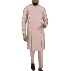 Traje <span class=keywords><strong>de</strong></span> Dos Piezas para <span class=keywords><strong>Hombre</strong></span> Africano, Tallas S-6XL, Manga Larga, Tela a Rayas, Estilo Casual <span class=keywords><strong>de</strong></span> Negocios, Top y Pantalones, <span class=keywords><strong>Ropa</strong></span> Tradicional - Product Image 4