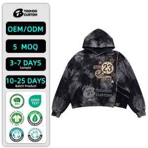 Custom Men's <b>Acid</b> <b>Wash</b> Hoodie 400GSM Heavyweight Streetwear Boxy Fit Vintage Stone Washed 100% Cotton Oversized Blank Sweatshirt - Product Image 1