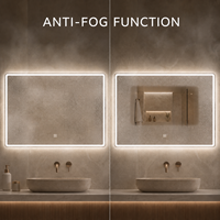 Miroirs de salle de bain LED décoratifs pour hôtel, nouvelle conception, miroirs rectangulaires intelligents éclairés