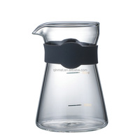 Ensemble de cafetière à filtre en verre transparent moderne, pour préparation manuelle du café, avec carafe en silicone
