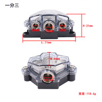 Bloc de distribution d'alimentation pour amplificateur audio de voiture, 2 ports 0-Gauge, 4 ports 4-Gauge, en alliage, portable, durable, avec bornes à sertir pour mise à la terre