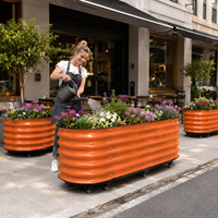 Bac à légumes en métal ondulé zingué, jardinière surélevée, kit de jardinage modulaire pour culture de légumes en extérieur