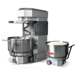 Mélangeur spiral commercial robuste 100 kg 260 L avec bol amovible et déchargement automatique de la pâte - Product Image 3