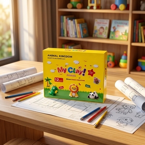 Argile <span class=keywords><strong>à</strong></span> <span class=keywords><strong>modeler</strong></span> <span class=keywords><strong>à</strong></span> séchage <span class=keywords><strong>à</strong></span> l'air, super légère, de haute qualité, style Royaume Animal, éducative, anti-stress et apaisante - Product Image 1