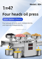 220v/50hz monophasé 1200W presse à huile automatique Machine tournesol cacahuète sésame huile pressage comestible quatre têtes presseur d'huile